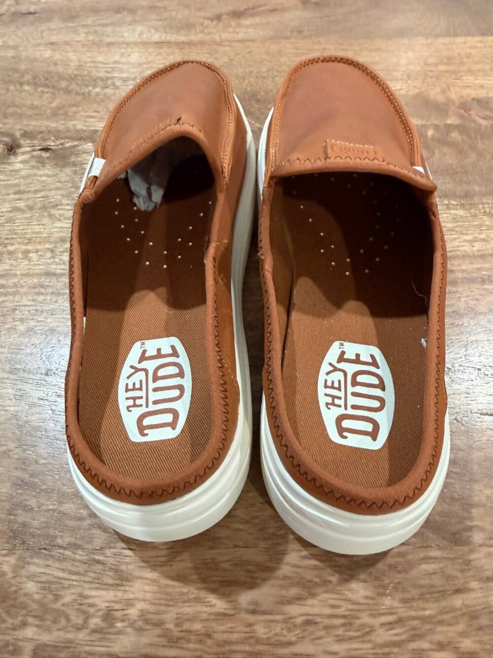 Hey Dude Women Slip-On Mule Platform in Cognac Size 9W Brand New No Box - Picture 7 of 8
